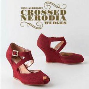 Anthropologie Miss Albright Crossed Nerodia Wedges